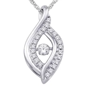 10K White Gold 1/5 Ct.Tw.Moving Diamond Fashion Pendant