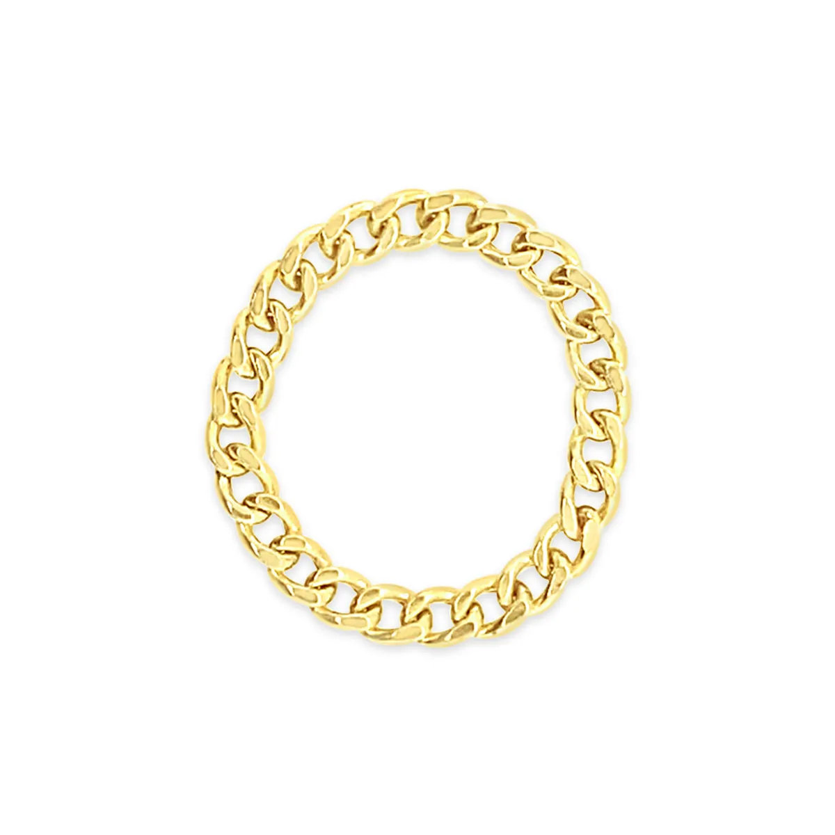 14 Karat Gold Flexible Curb Chain Ring