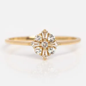 14k Floral Art Deco Ring