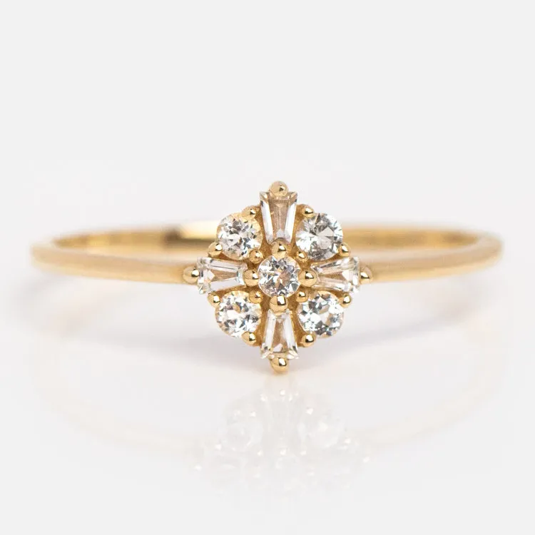 14k Floral Art Deco Ring