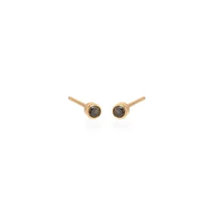 14k Gold Black Diamond Studs