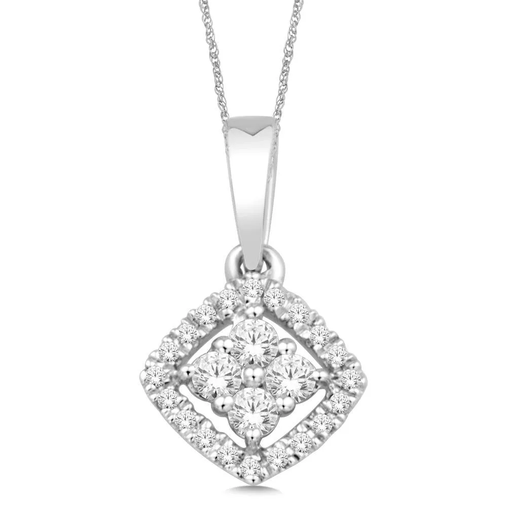 14K White Gold 1/10 Ct.Tw.Diamond Fashion Pendant