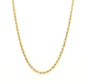 14KY 2.5mm Solid Rope Chain Length:20in Gram Weight:9.0g