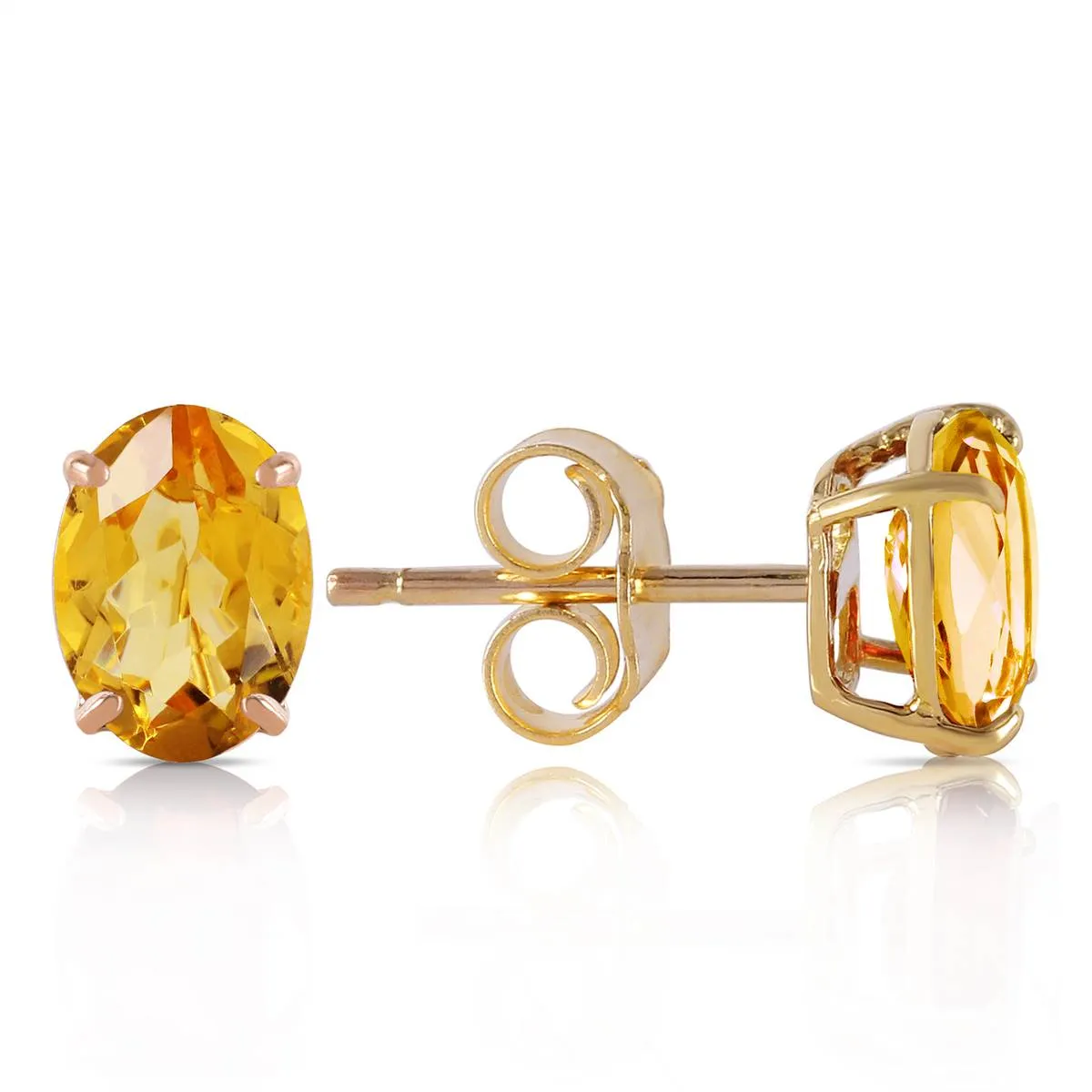 1.8 Carat 14K Solid Yellow Gold A Bee Or Two Citrine Earrings