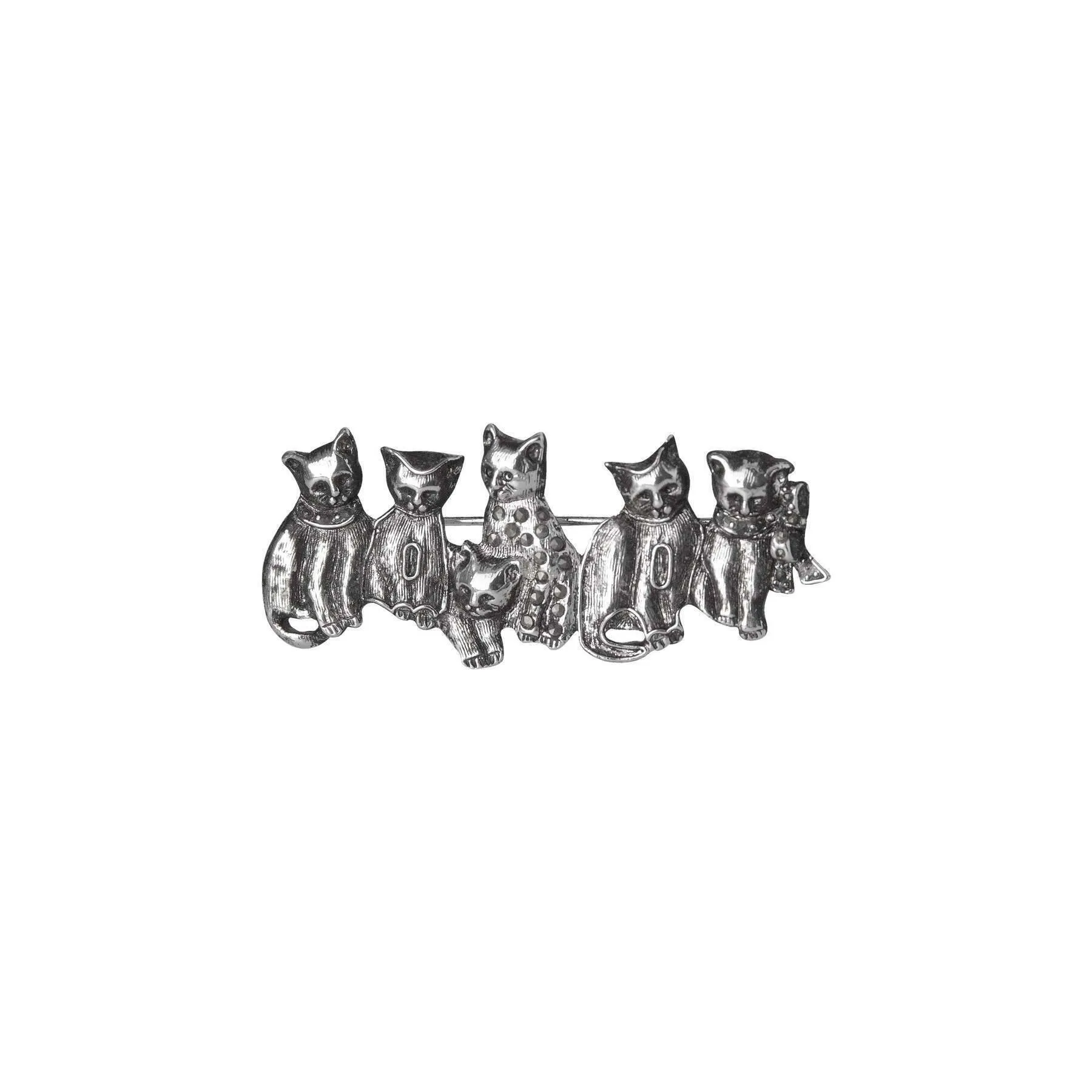 1928 Jewelry Timeless Cats Faux Marcasite Pin