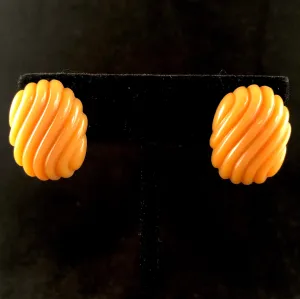 1987 Avon Color Shapes Earrings -Amber