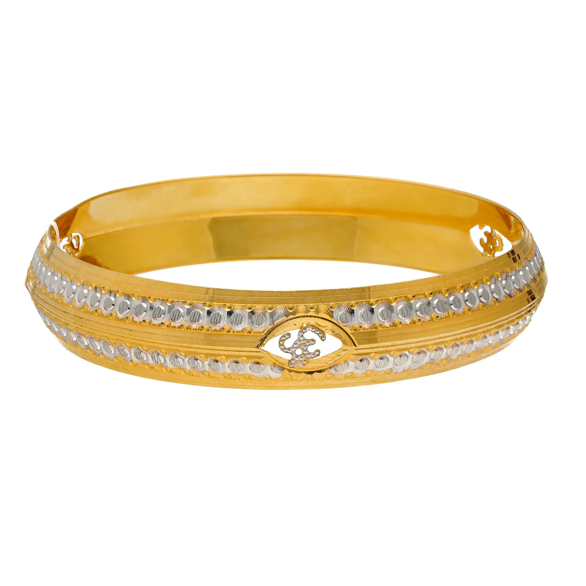 22K Yellow & White Gold Kada Bangle (41.7gm)