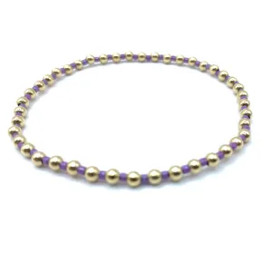 3mm Color Crush Newport Light Purple & Gold Waterproof Bracelet 6.5"