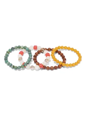 4-Piece Braided Stretch Bracelet Set