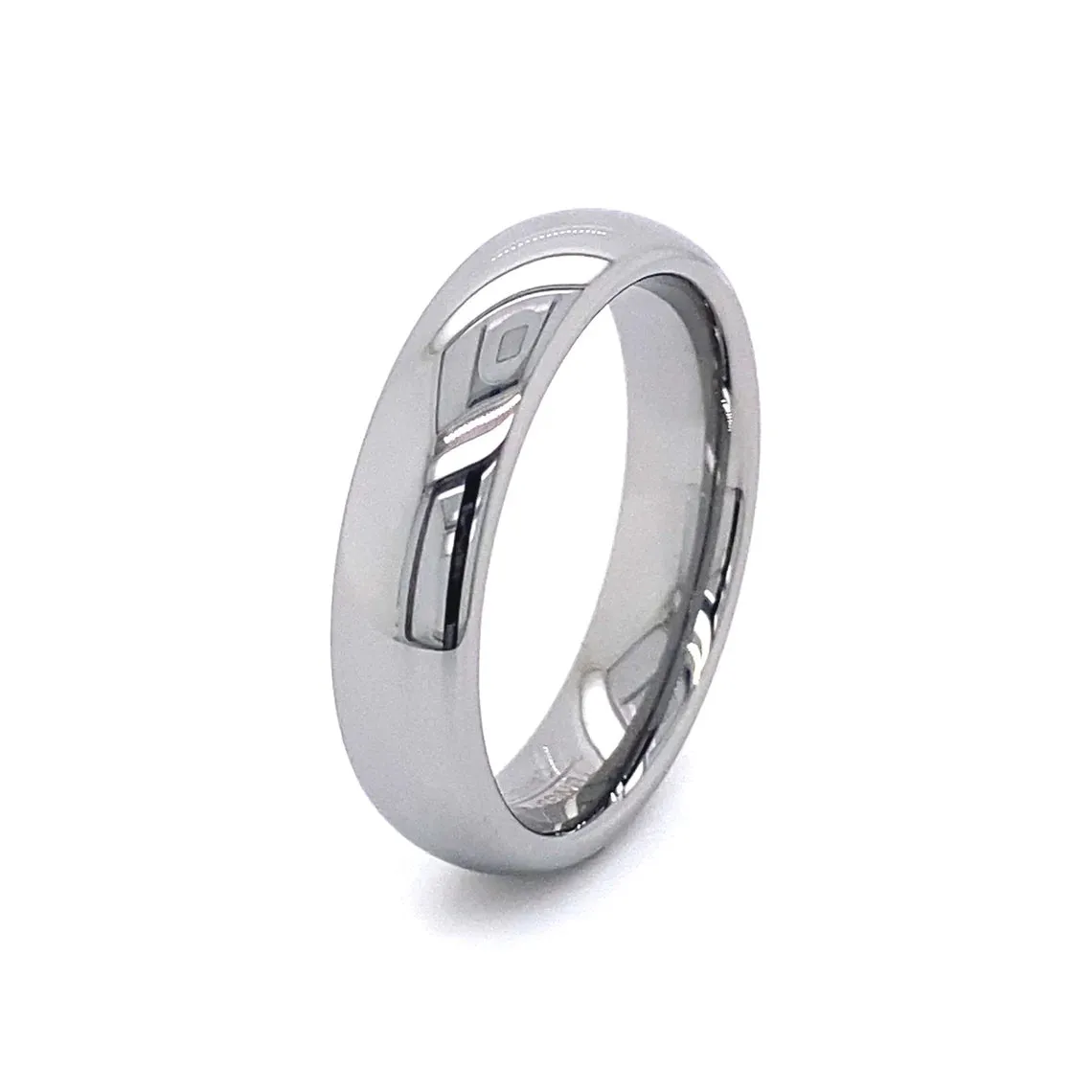 6mm Heavy Tungsten Carbide Men's Ring With High Polish Finish, Half Round Comfort Fit - FREE Personalization