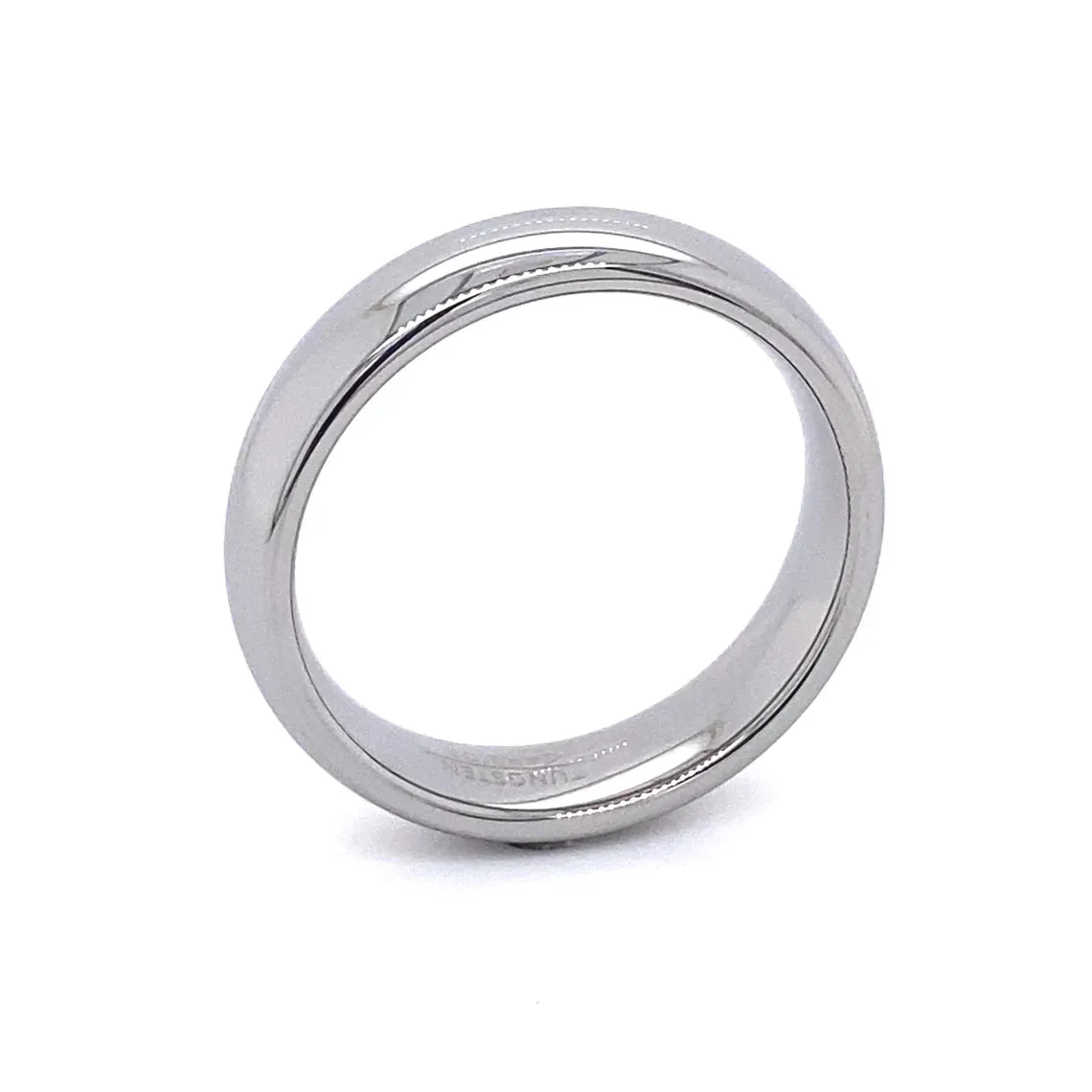 6mm Heavy Tungsten Carbide Men's Ring With High Polish Finish, Half Round Comfort Fit - FREE Personalization