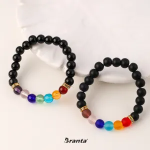 7 Chakra Black Stone Bracelet For Men Combo