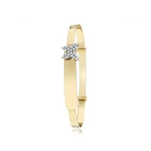 9ct Yellow Gold Butterfly Baby Bangle BN426