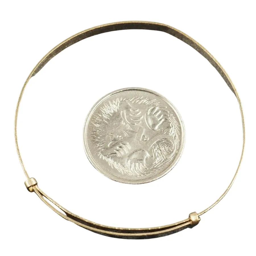 9ct Yellow Gold Expandable Childs Bangle with Embossed Front