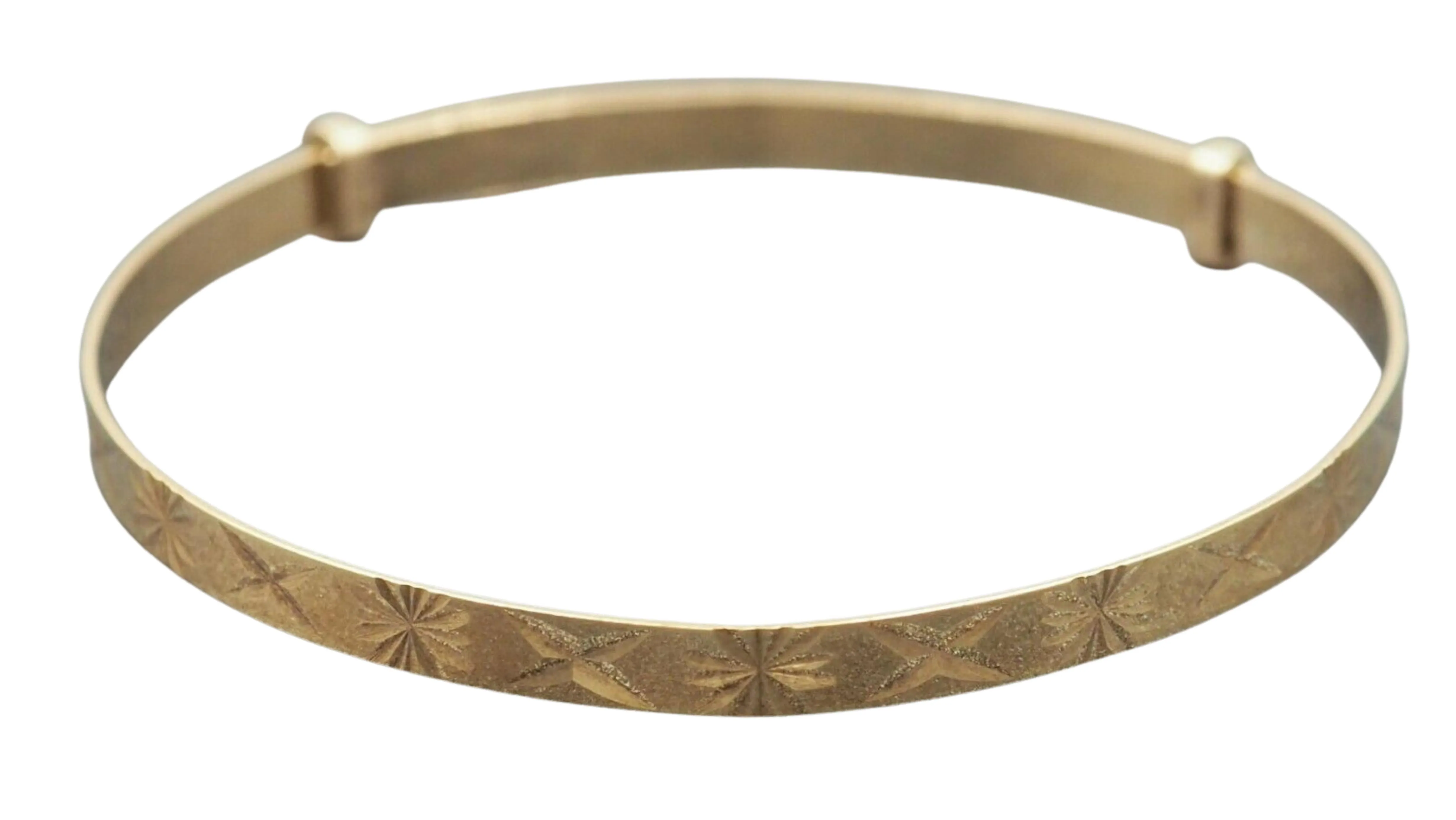 9ct Yellow Gold Expandable Childs Bangle with Embossed Front