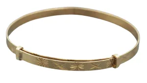 9ct Yellow Gold Expandable Childs Bangle with Embossed Front