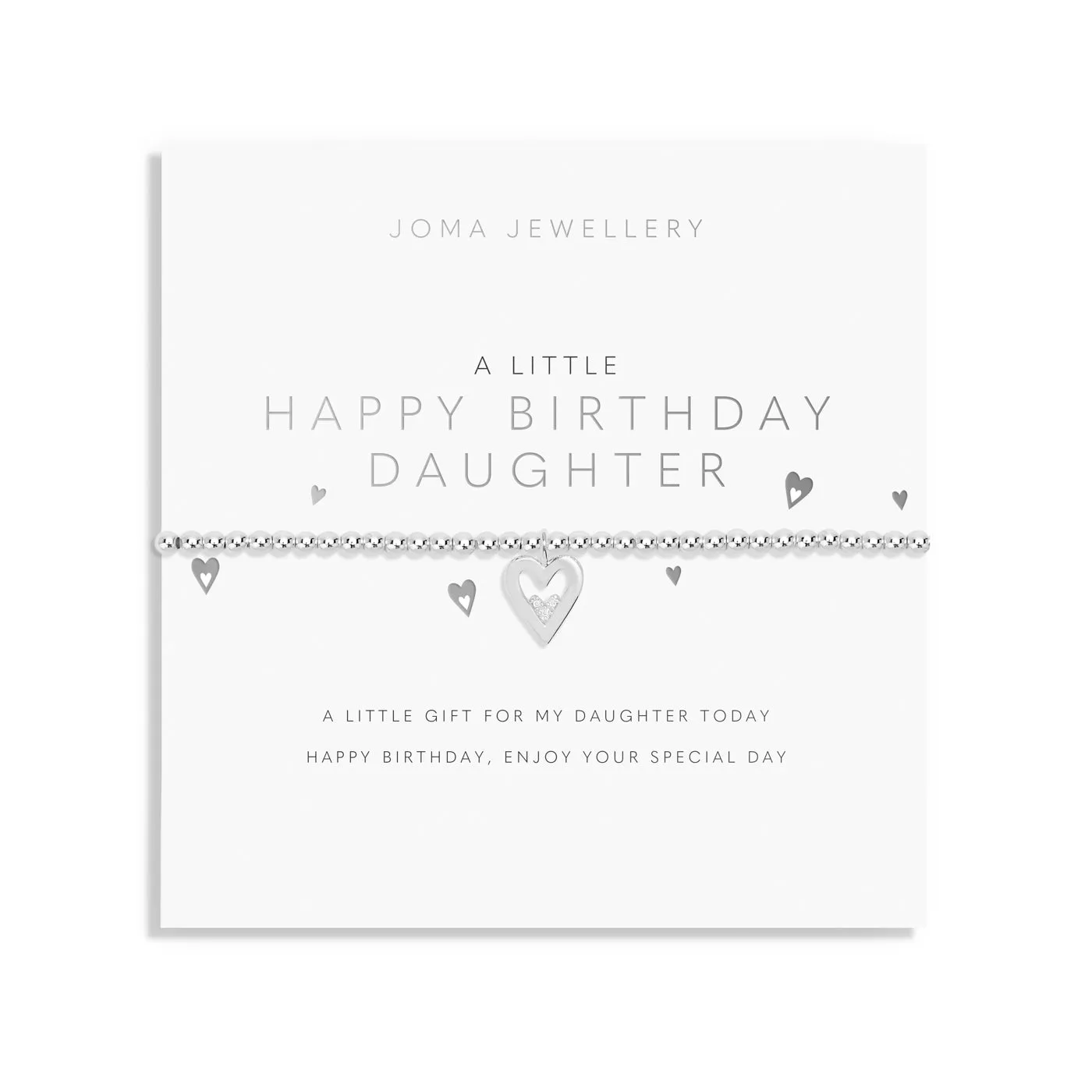 A Little Happy Birthday Daughter Silver Plated Bracelet 7407