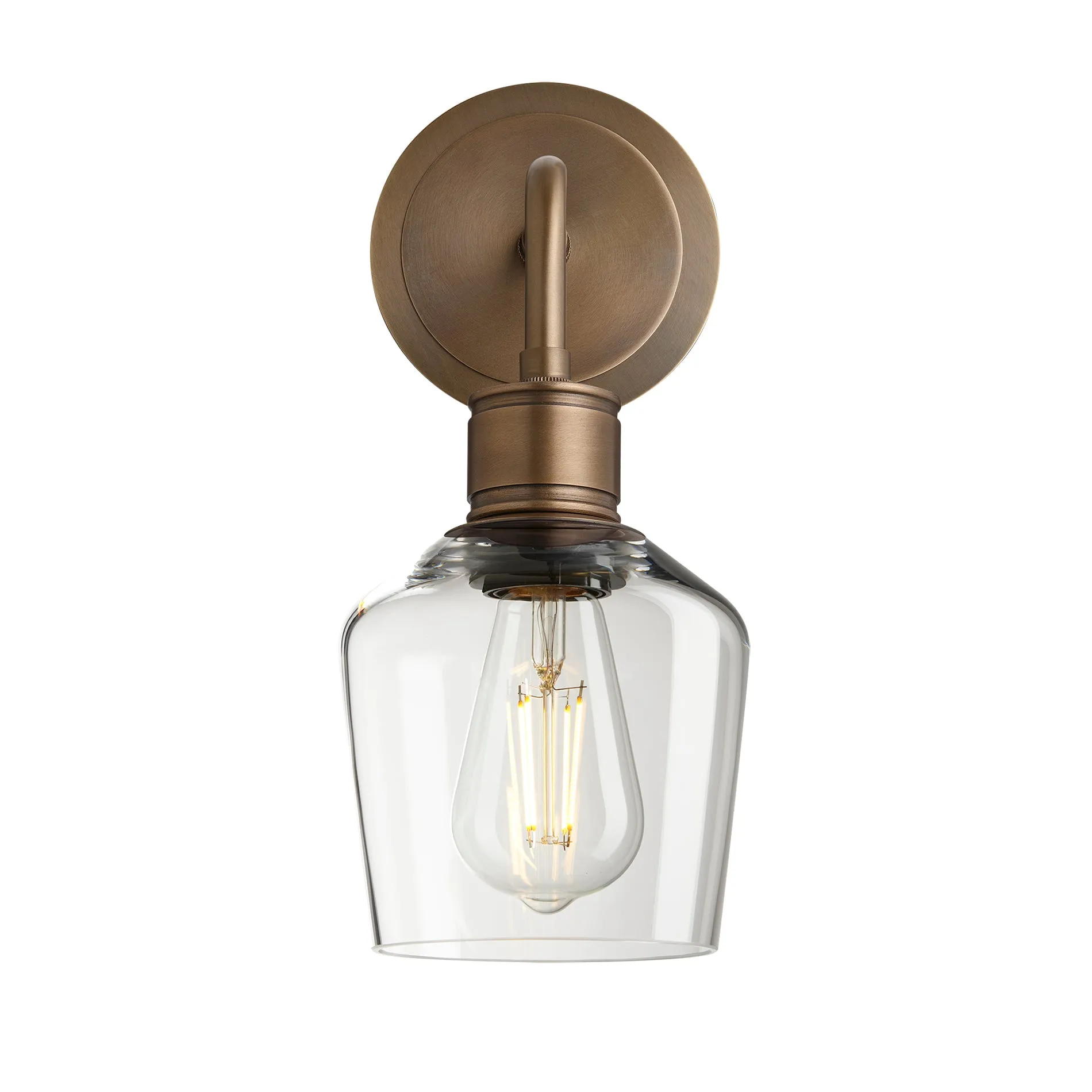 Albany Glass Schoolhouse Single Wall Light - 5.5 Inch - Clear