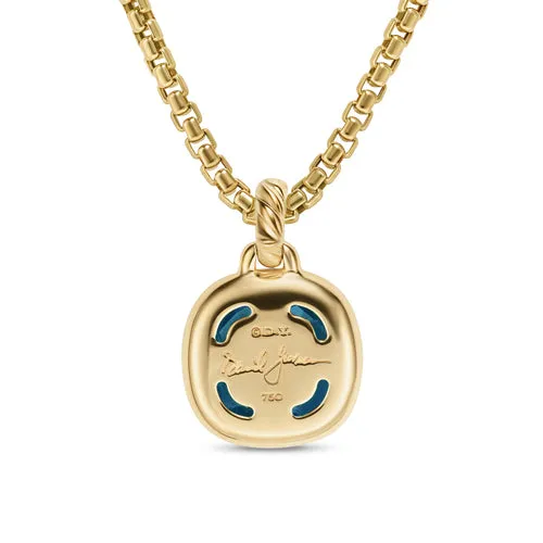 Albion Pendant in 18K Yellow Gold with Hampton Blue Topaz and Diamonds, 11mm