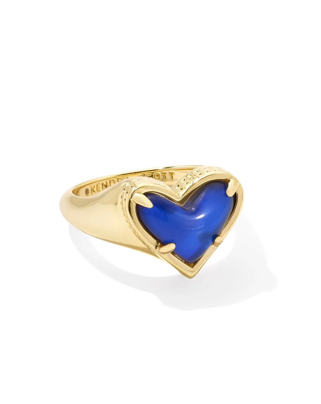 Ari Heart Gold Band in Mood Stone