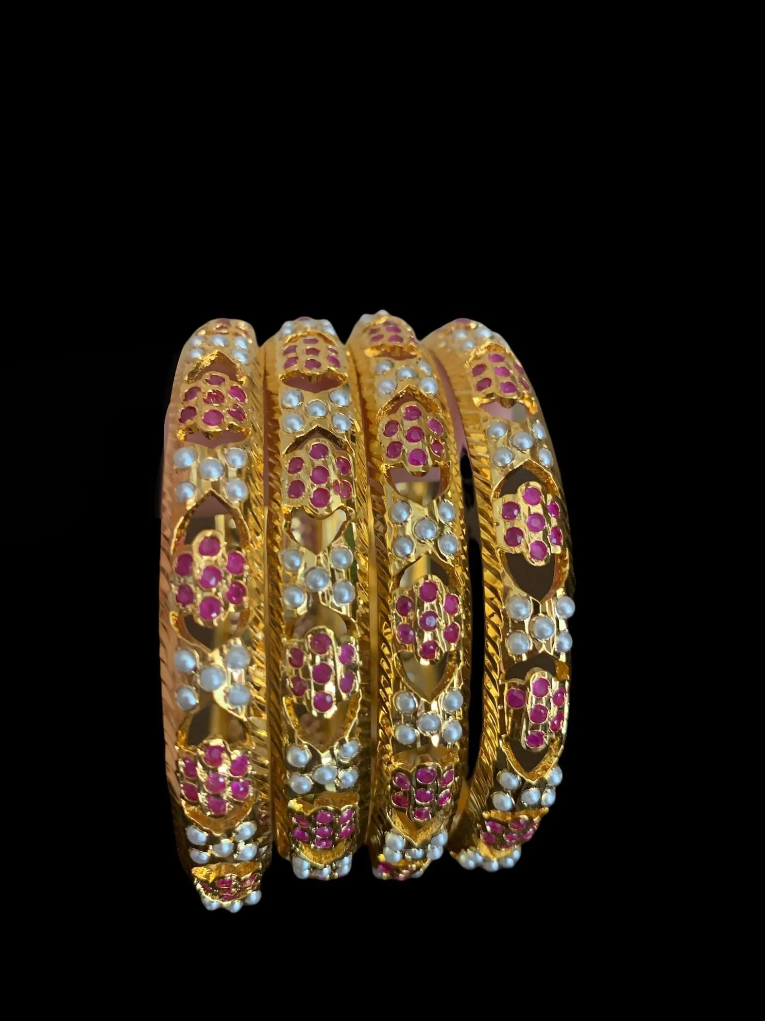 B91  Shama  Ruby  bangles ( READY TO SHIP )