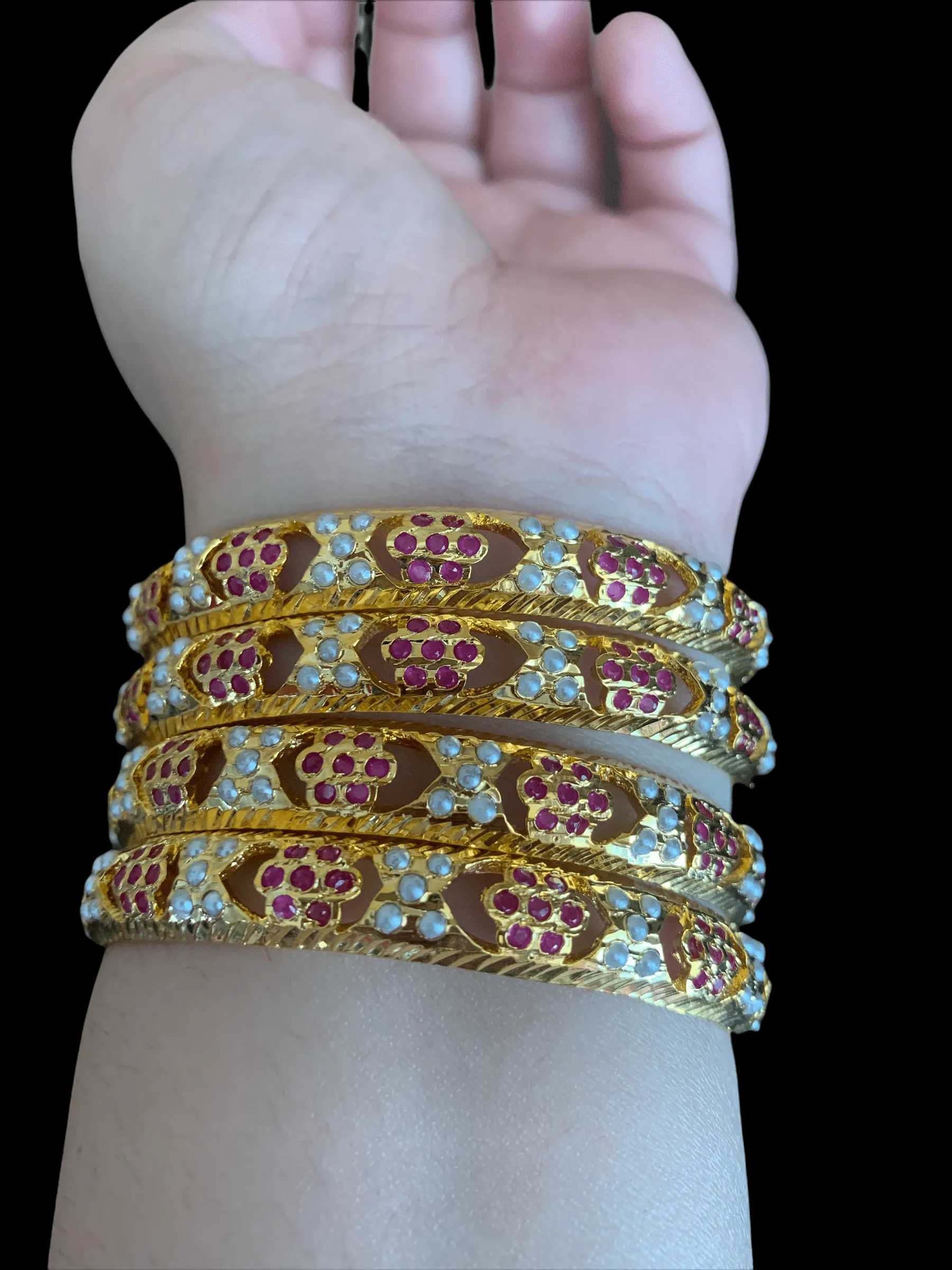 B91  Shama  Ruby  bangles ( READY TO SHIP )