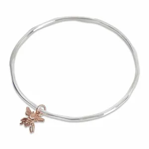 Bee Bangle | Silver - Rose Gold