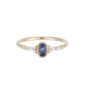 Blue Sapphire Oval Poeme Ring