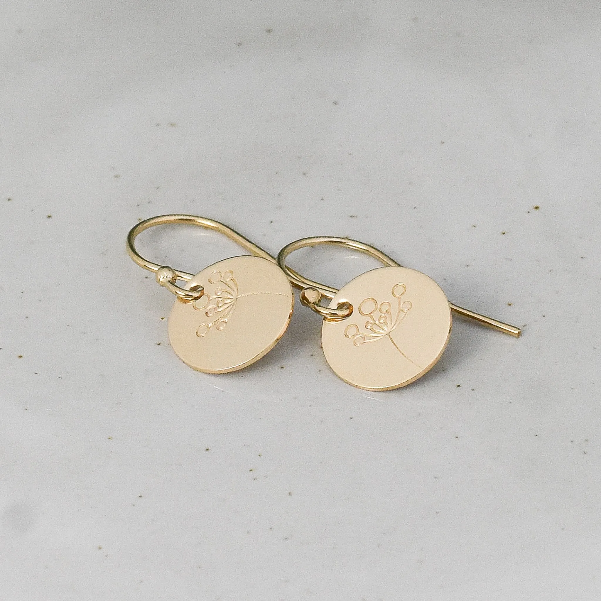 Bristle Flower Earrings - Gold or Silver