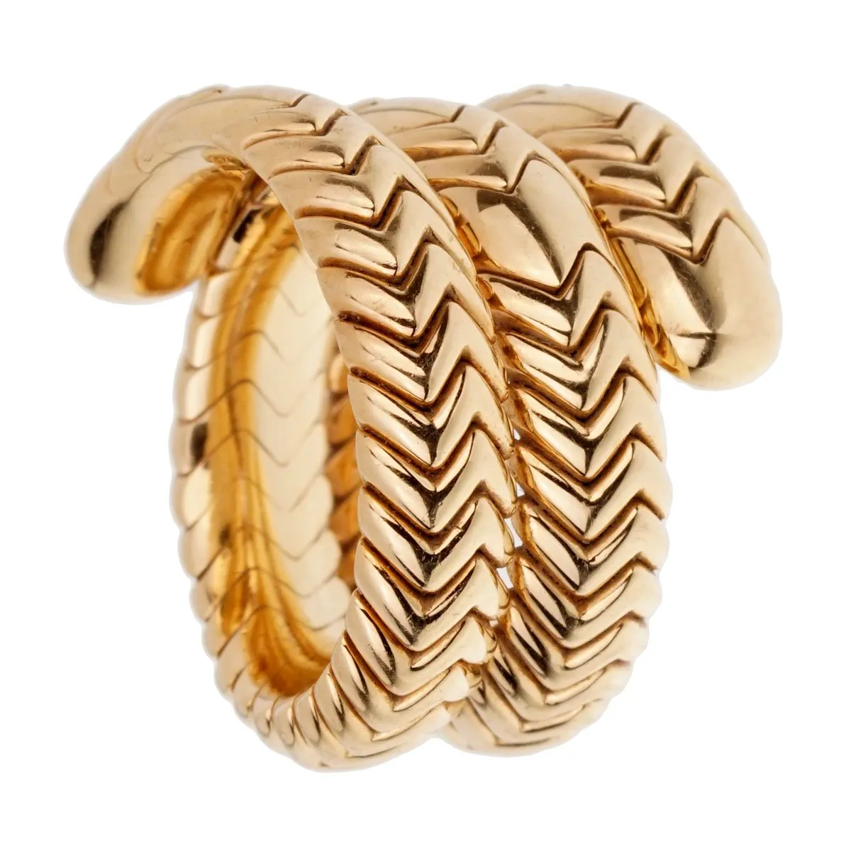 Bulgari Spiga Triple Wrap Yellow Gold Ring