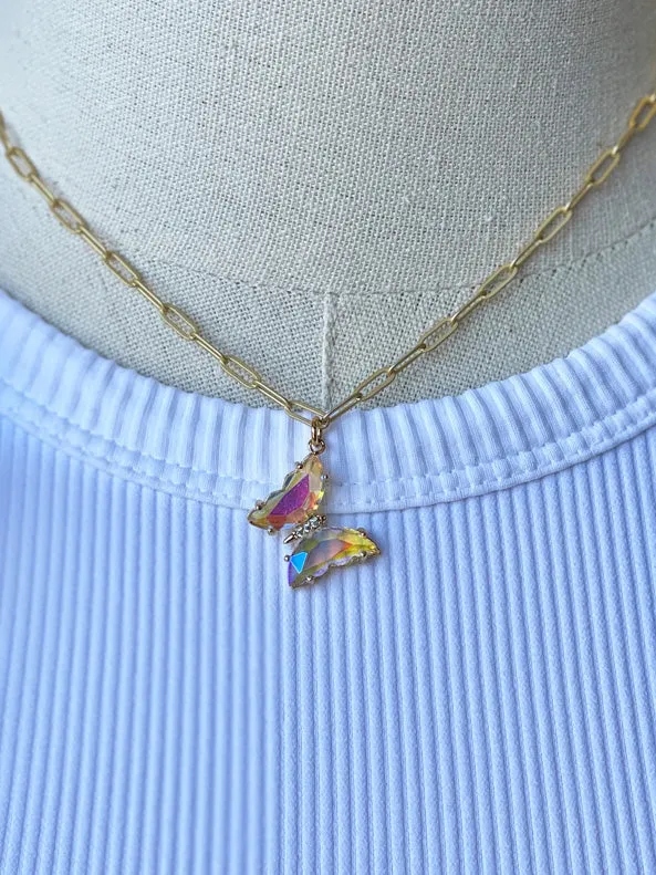 Butterfly Kisses Gold Necklace