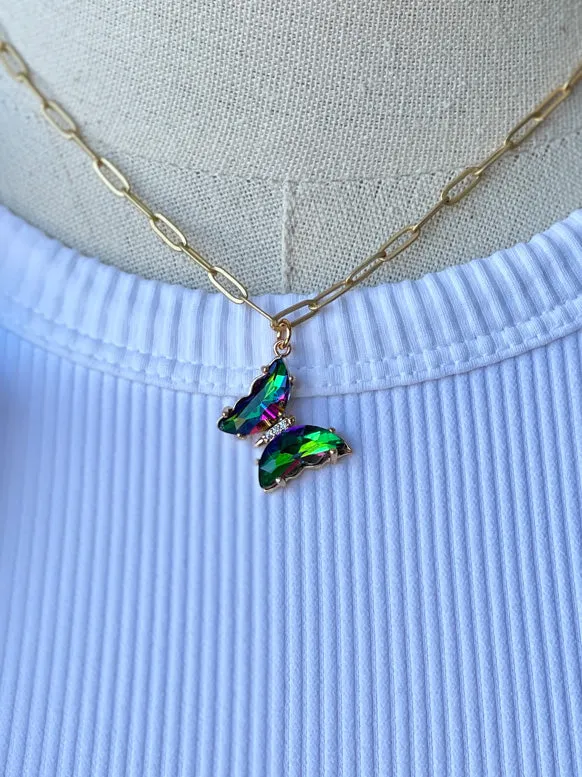 Butterfly Kisses Gold Necklace