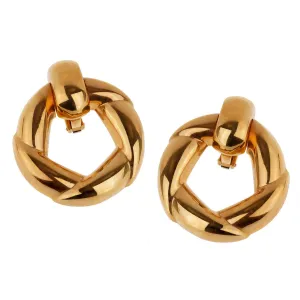 Cartier Vintage 18k Yellow Gold Hoop Earrings