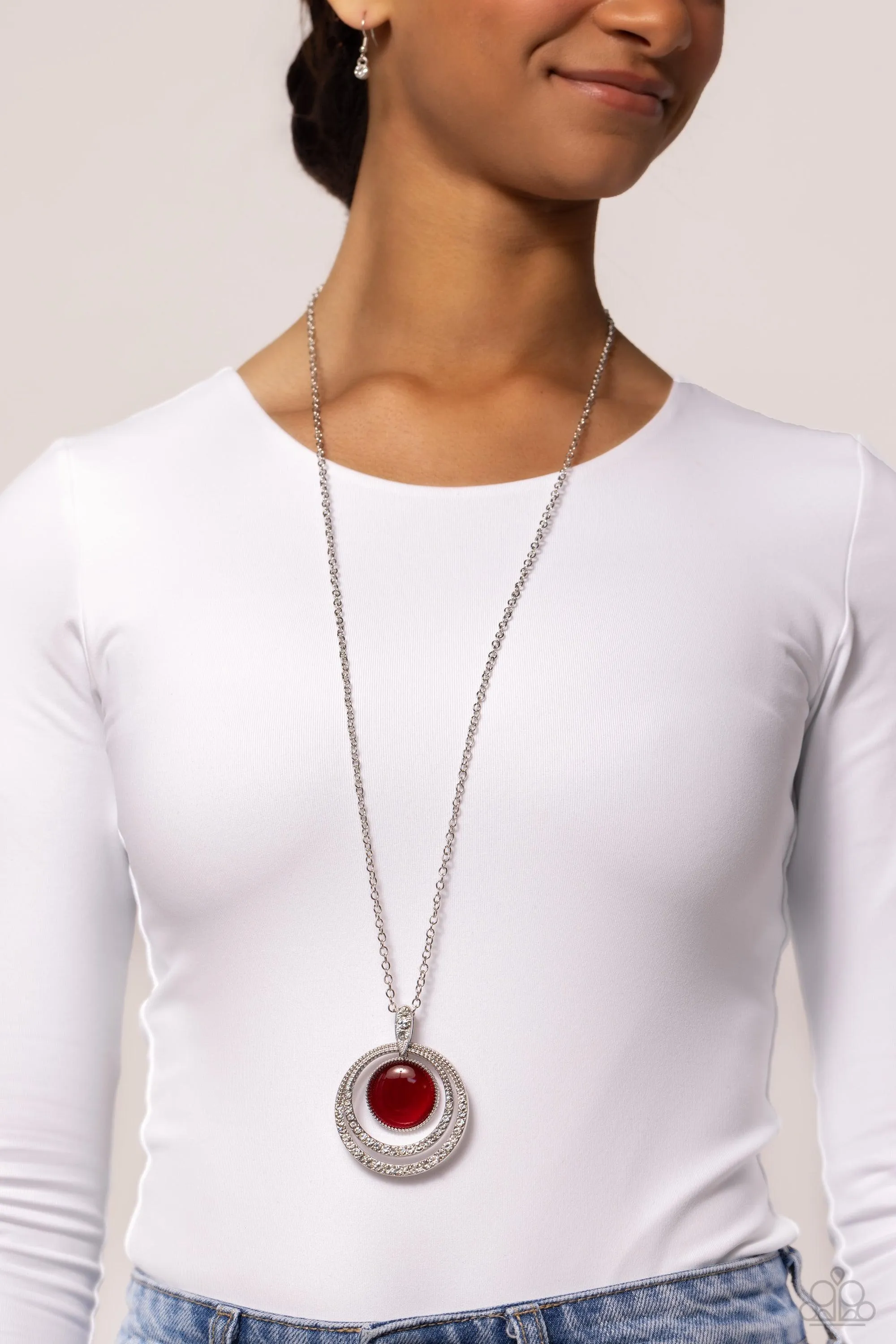 Cats Eye Couture Red Necklace - Paparazzi Accessories