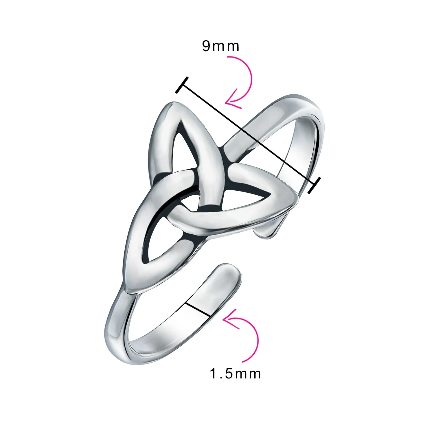 Celtic Knot Claddagh Heart Circle Triquetra Trinity Toe Ring Band