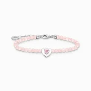 Charming Heart With Pink Pearls Bracelet A2092-035-9