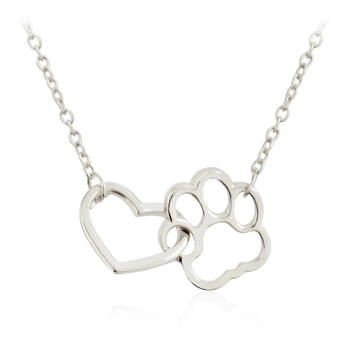 Charming Hollow Pet Paw Footprint Necklaces