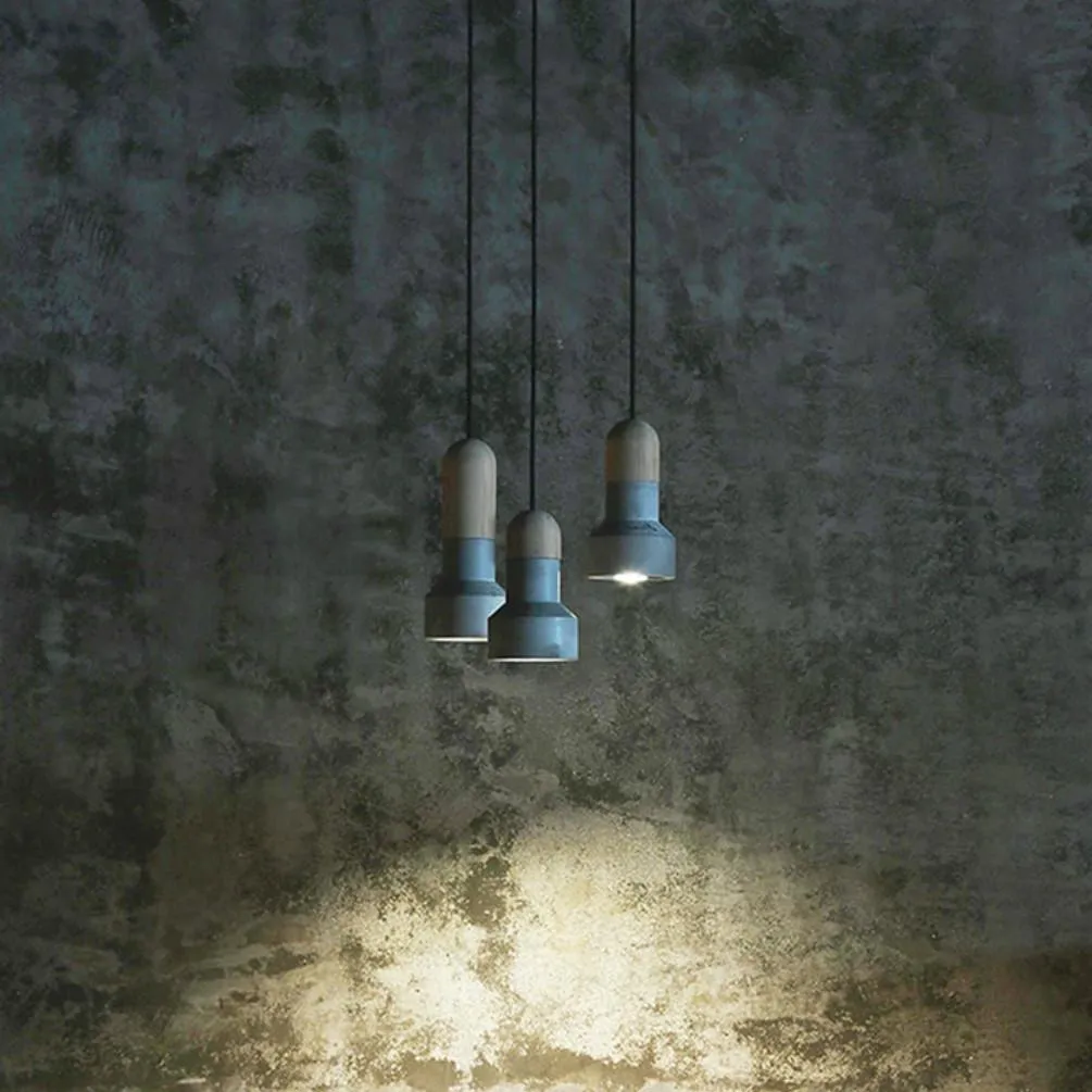 Concrete & Bamboo Pendant Light