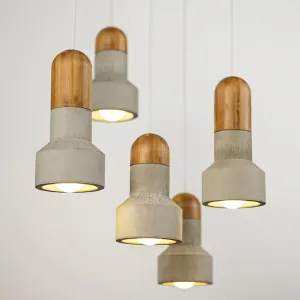 Concrete & Bamboo Pendant Light