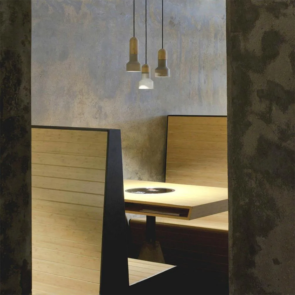 Concrete & Bamboo Pendant Light