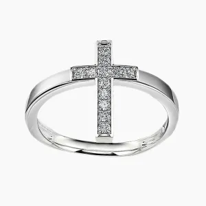 Cross Sterling Silver  Amulet Ring