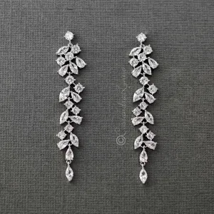 Delicate Multi Shape CZ Dangle Wedding Earrings