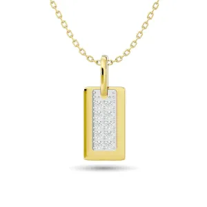 Diamond 1/10 ct tw Tag Pendant in 10K Yellow Gold