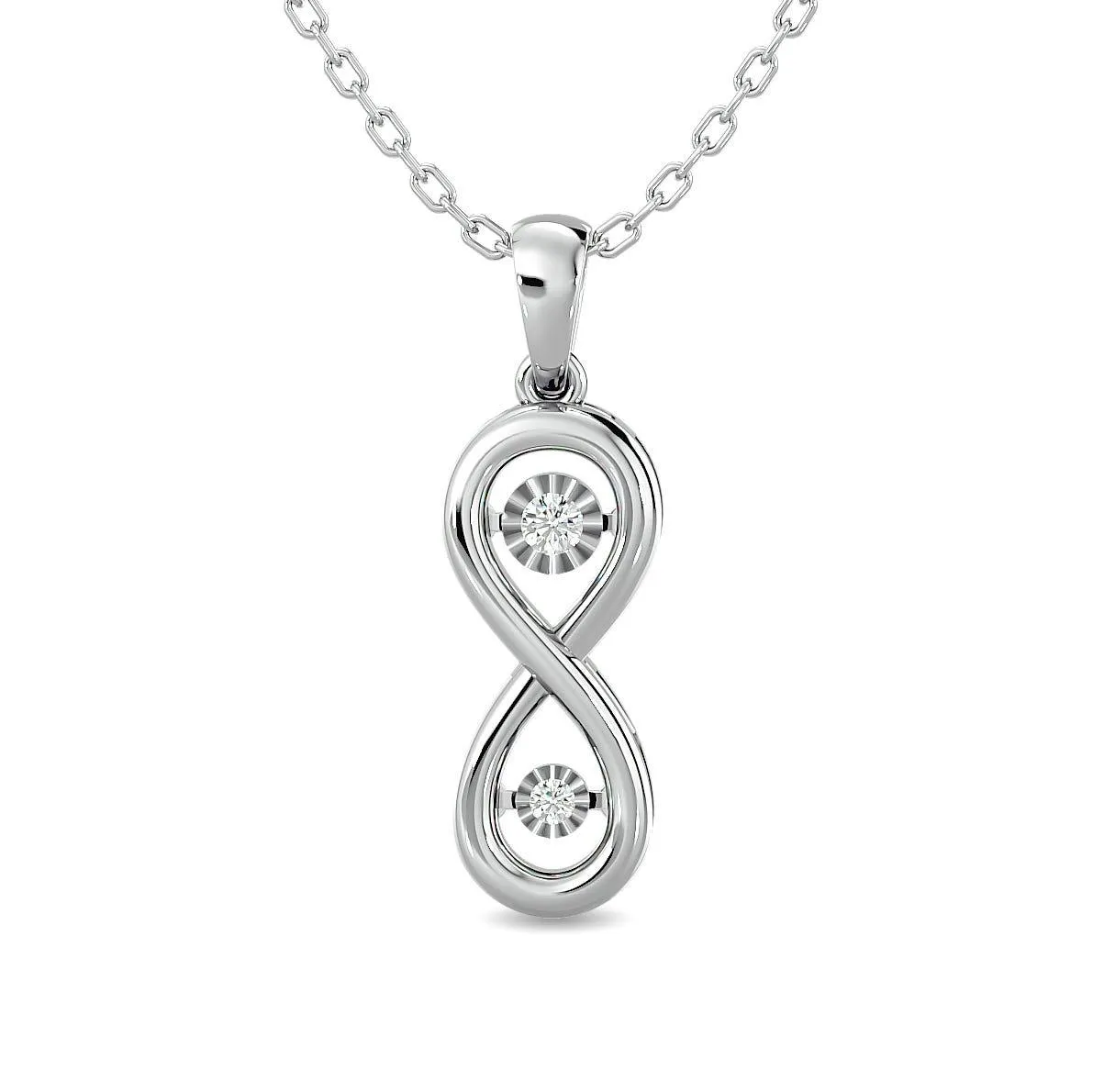 Diamond 1/20 ct tw Infinity Pendant in Sterling Silver