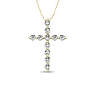 Diamond 1/4 Ct.Tw. Cross Pendant in 14K Yellow Gold