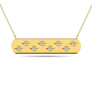 Diamond 1/8 ct tw Bar Pendant in 14K Yellow Gold