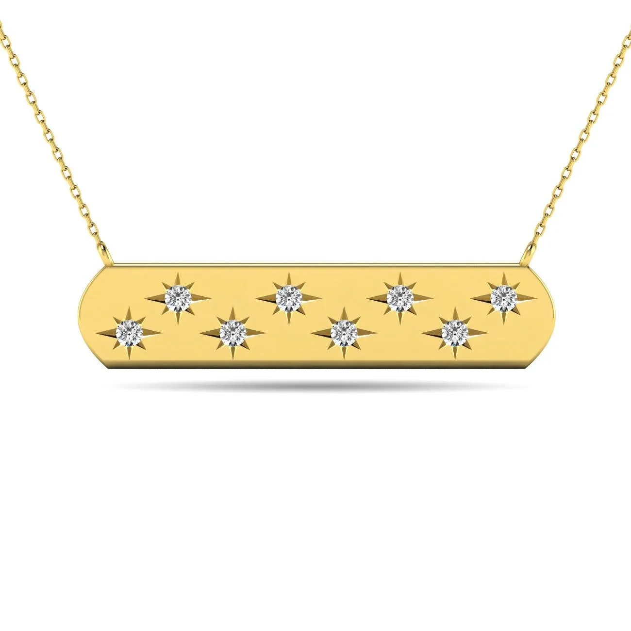 Diamond 1/8 ct tw Bar Pendant in 14K Yellow Gold