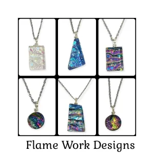 Dichroic Glass Pendants by Flame Work Designs