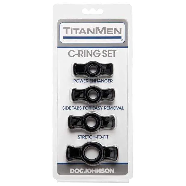 Doc Johnson TitanMen Tools Cock Ring Set Black