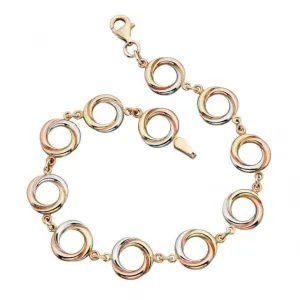 Elements Triple Gold Russian Ring Style Bracelet GB404Z476